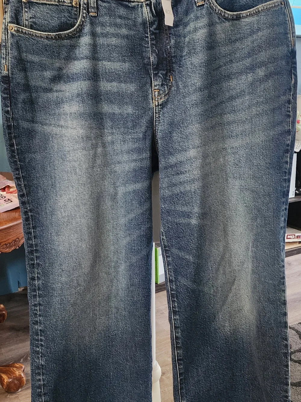 J. Crew Women's Relaxed Dark Blue Washed Jeans